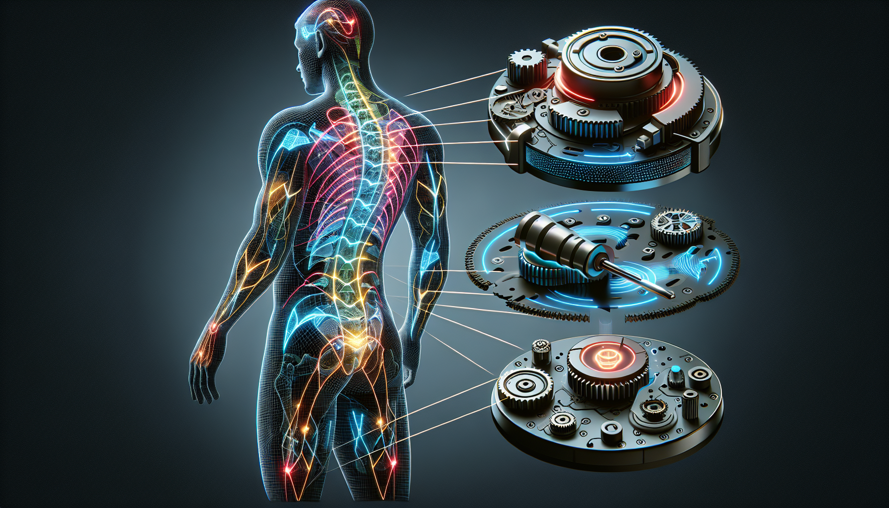 Illustration of a massager with vibration and kneading modes for deep tissue stimulation