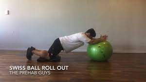 Swiss ball roll out - YouTube