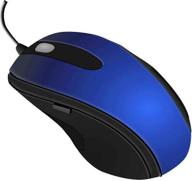 Blue computer mouse
