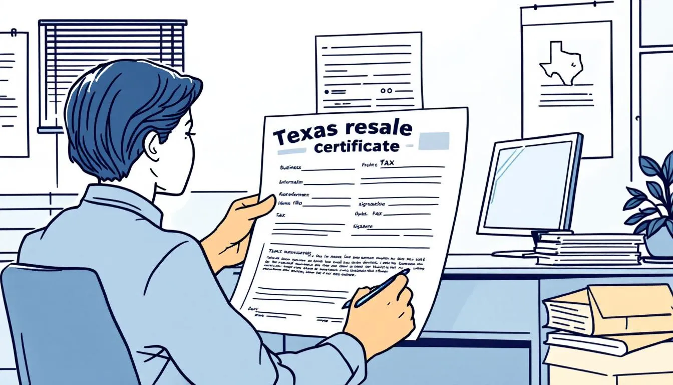 An illustration depicting the Texas resale certificate process.