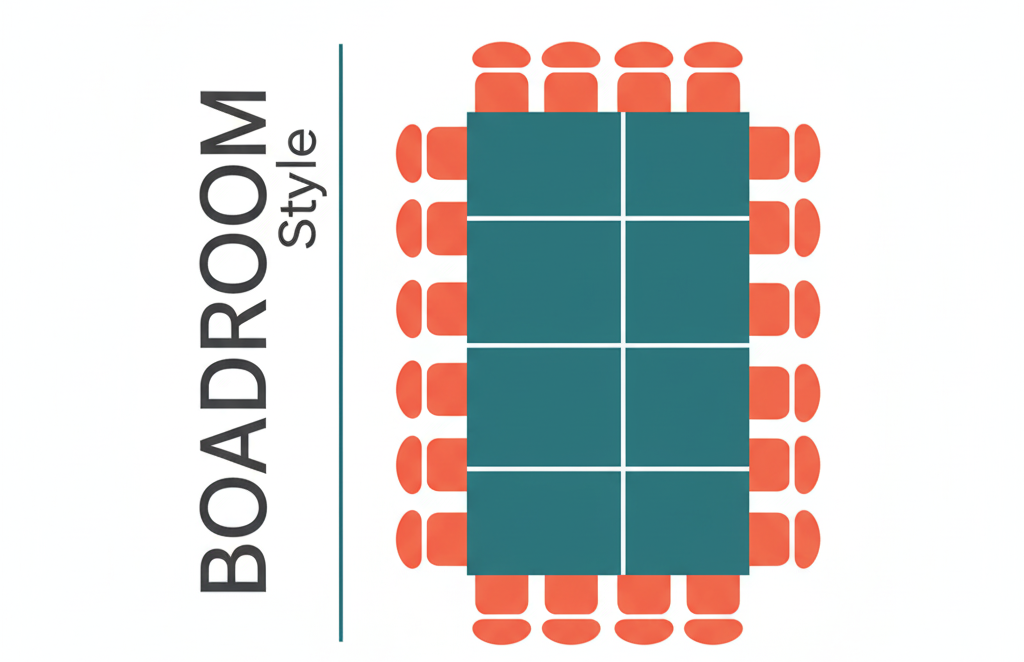 Conference Room Setup: The Ultimate Guide 3 boardroom style