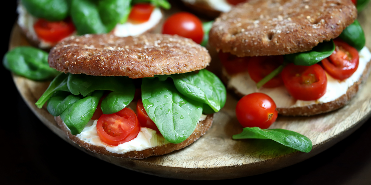 A diet break is a great way to eat more food while on a fat loss journey. Tomato, basil, and burrata in pita pockets.