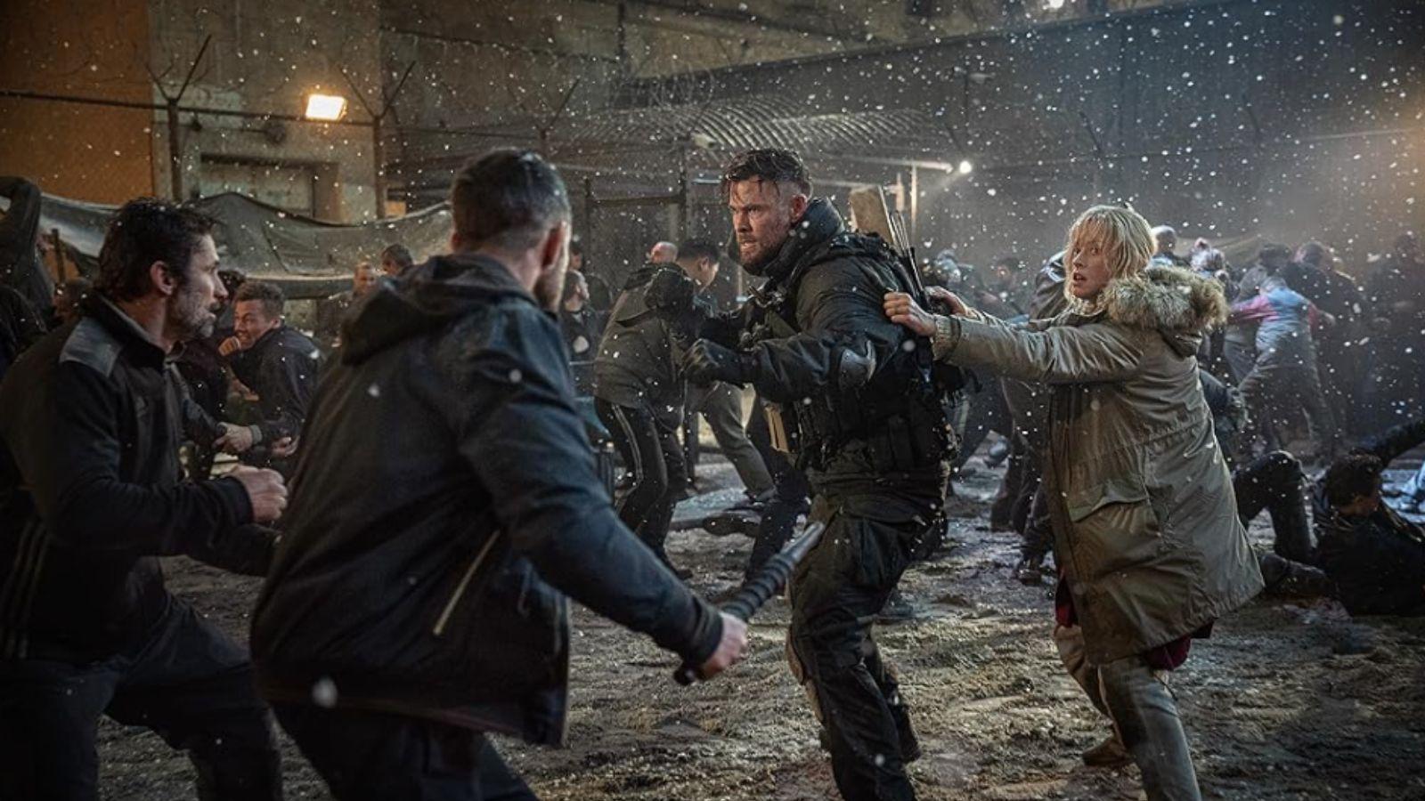 Chris Hemsworth and Tinatin Dalakishvili in Extraction 2