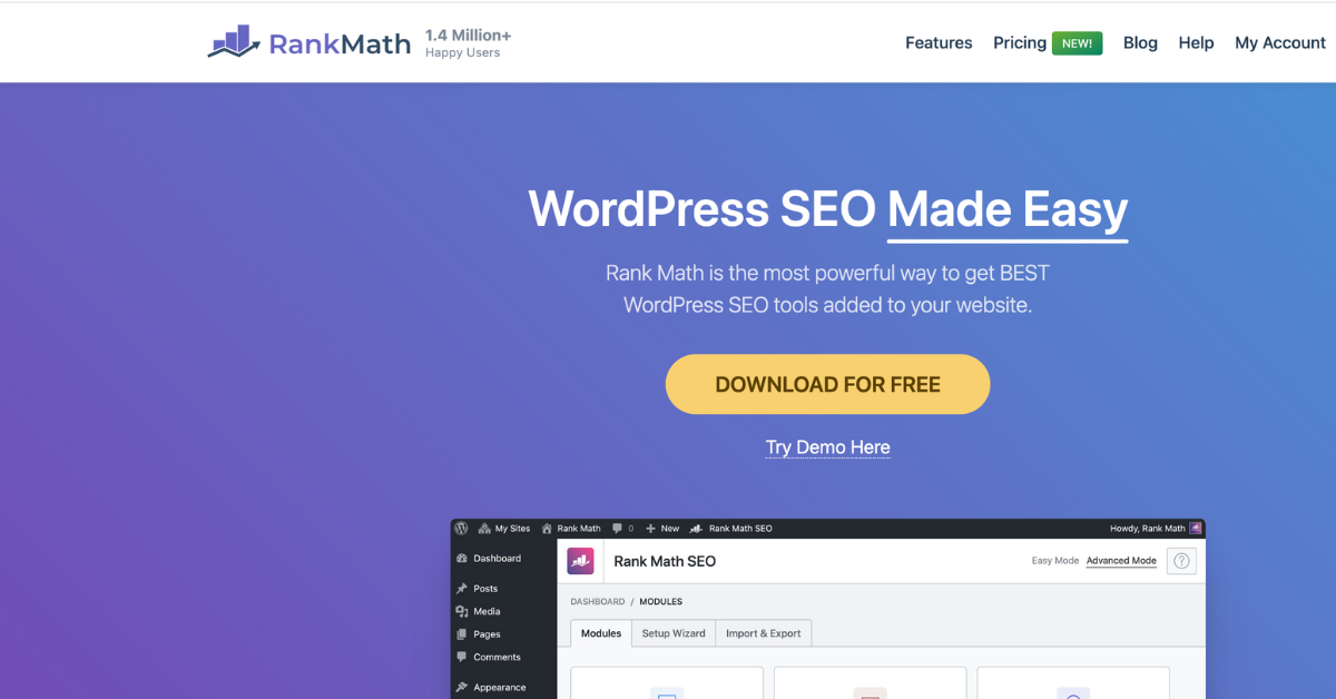 One of the best SEO plugins for wordpress sites is RankMath. Like Yoast SEO, the company offers free and paid options for your wordpress site.