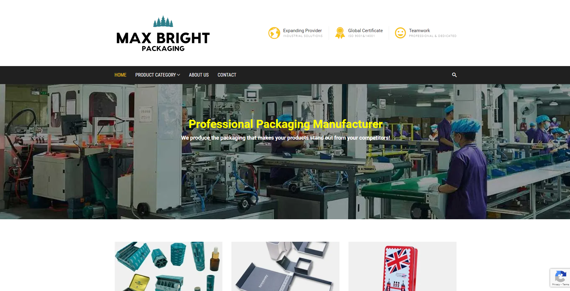 Max Bright Packaging - Homepage