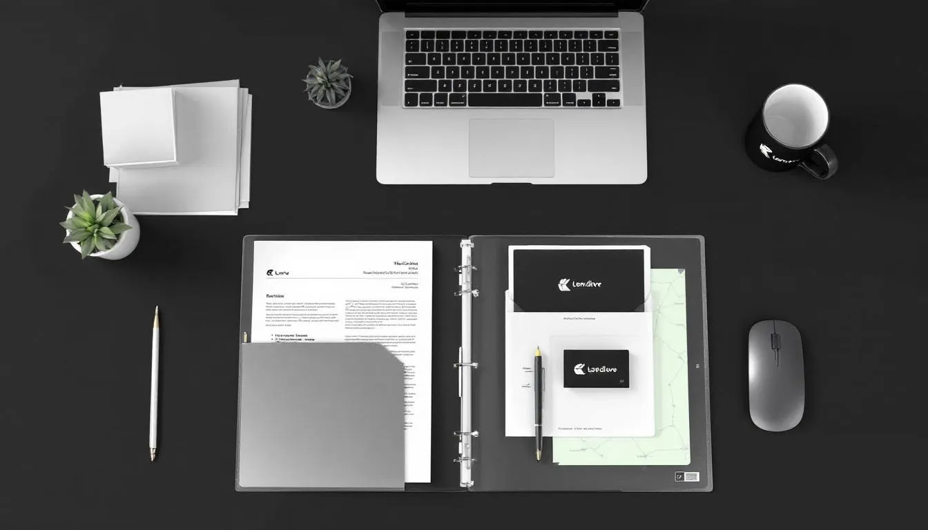 Na biurku znajduje się starannie rozmieszczony zestaw elementów pakietu powitalnego, w tym akcesoria biurowe, odzież z logo firmy oraz materiały informacyjne dla nowego pracownika, które mają na celu ułatwienie adaptacji w nowym miejscu pracy. Wśród przedmiotów można zauważyć firmową bluzę, kubki termiczne oraz inne gadżety, które wspierają kulturę organizacyjną firmy.