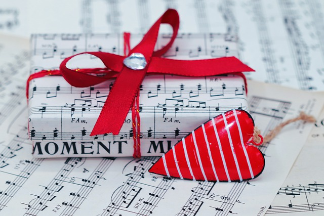sheet music, gift, present