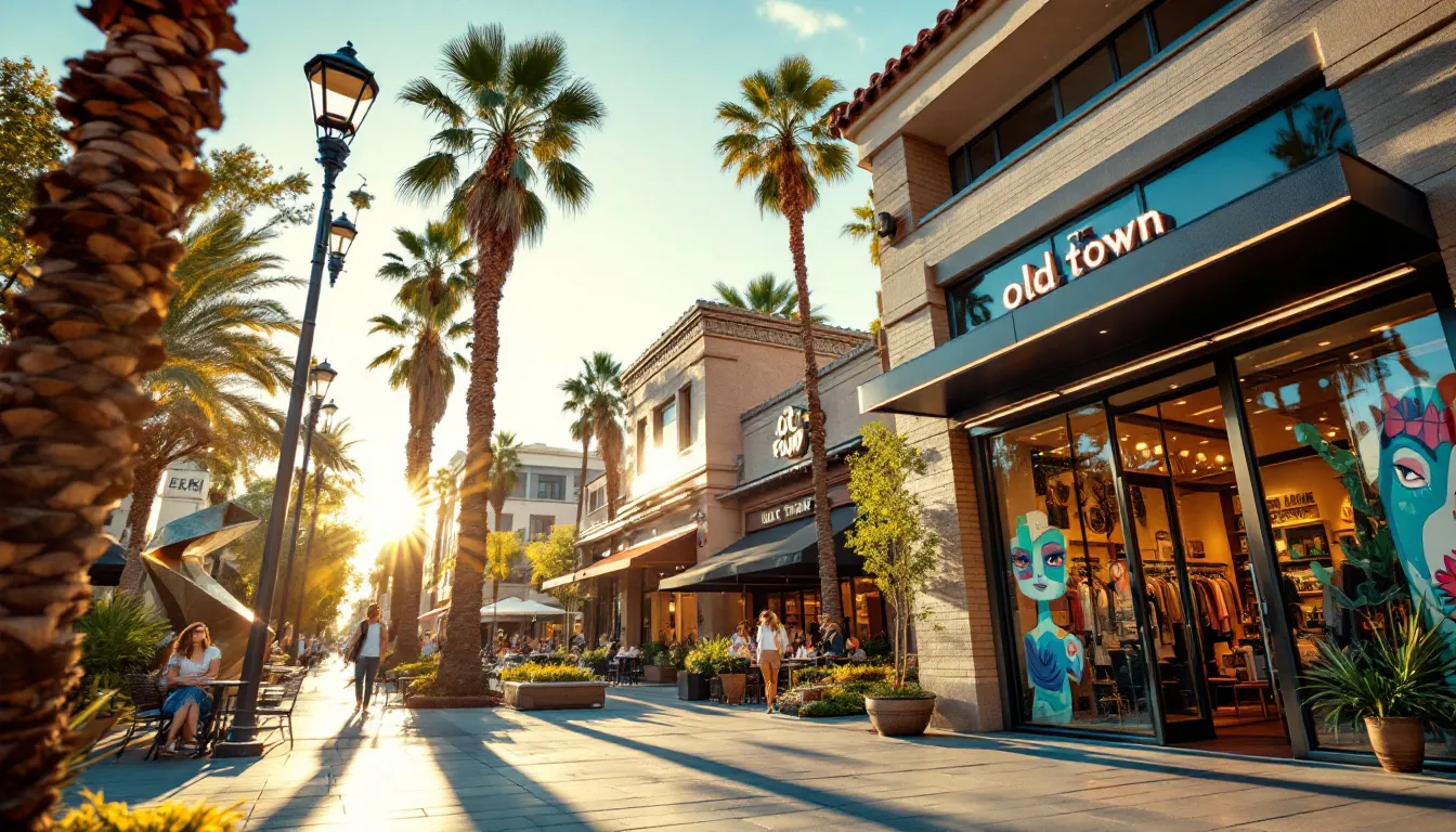 Exploring Old Town Scottsdale, a vibrant area with shops and art galleries.