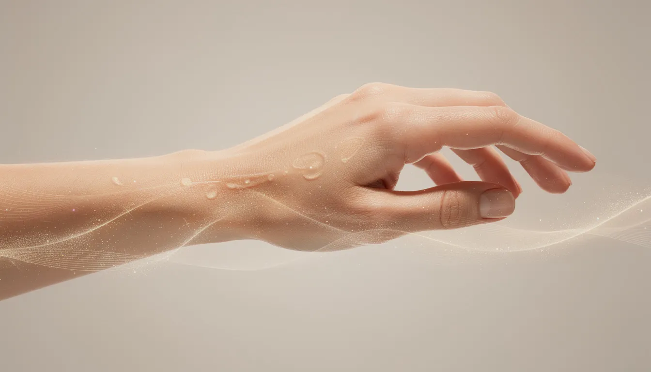 The image depicts a person's arm showcasing healthy, glowing skin, symbolizing the body's natural renewal processes through cell regeneration. This representation highlights the importance of stem cells and their role in tissue repair and the regeneration process, reflecting the body's remarkable ability to heal and maintain healthy cells.