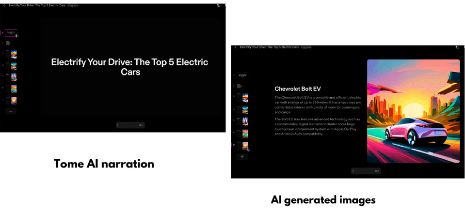 tome ai creates presentation in seconds