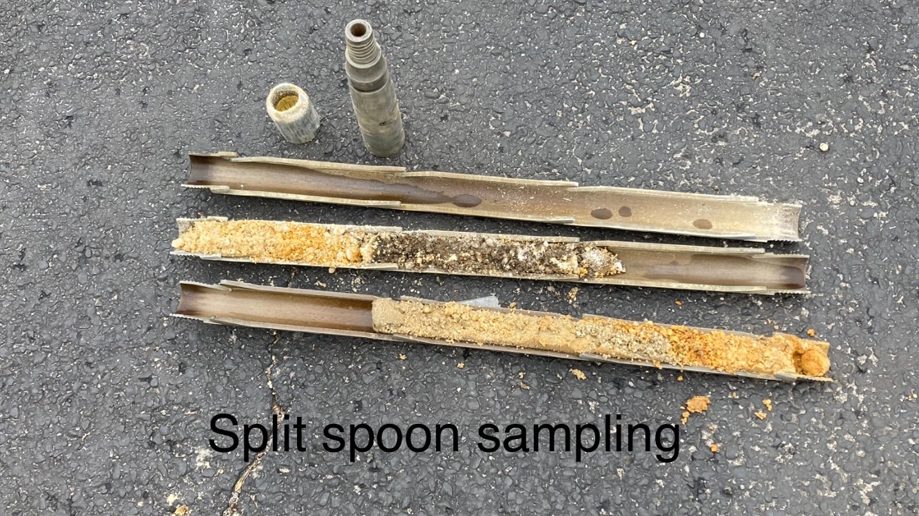 geoprobe drilling rig split spoon sampling