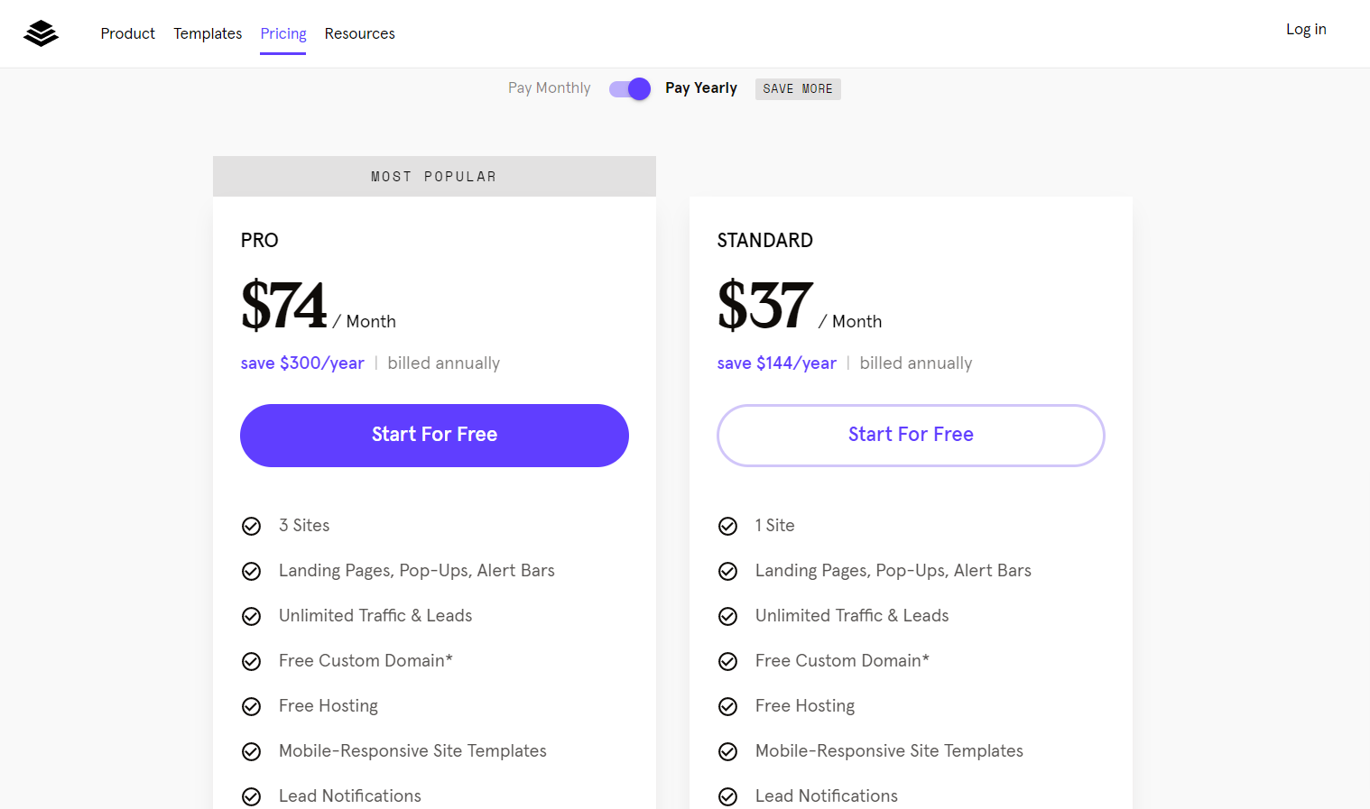 Leadpages Pricing Plans