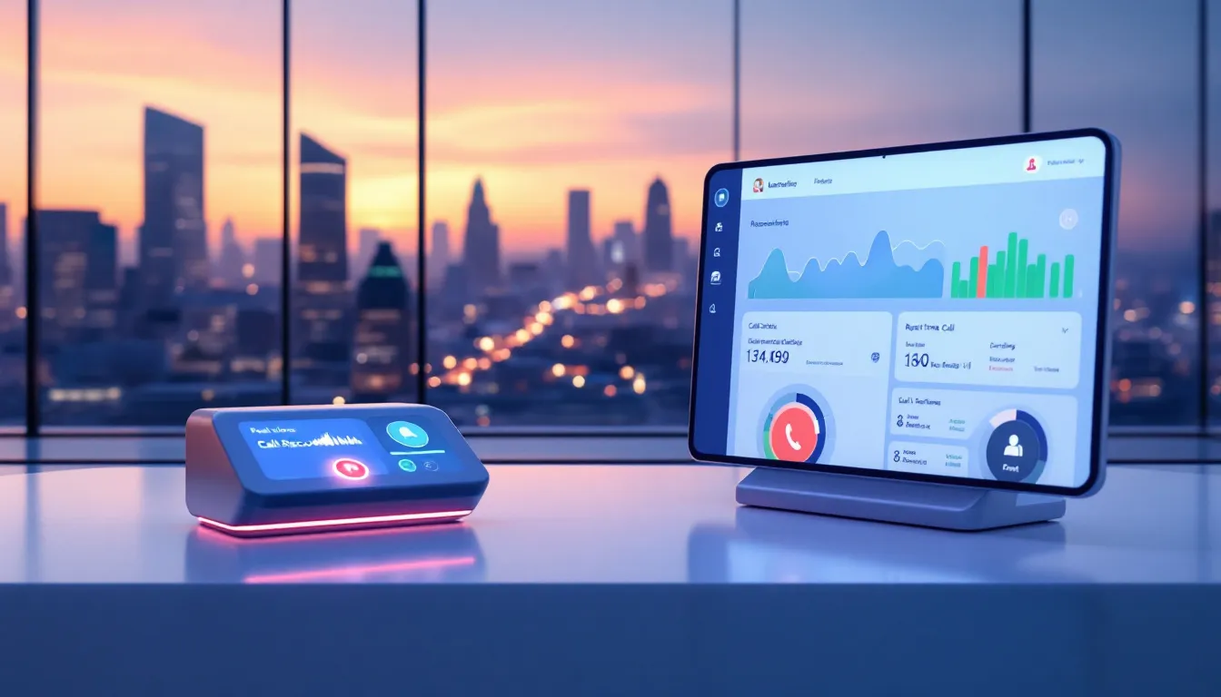An image showcasing essential features of modern remote phone systems, like call recording and analytics.