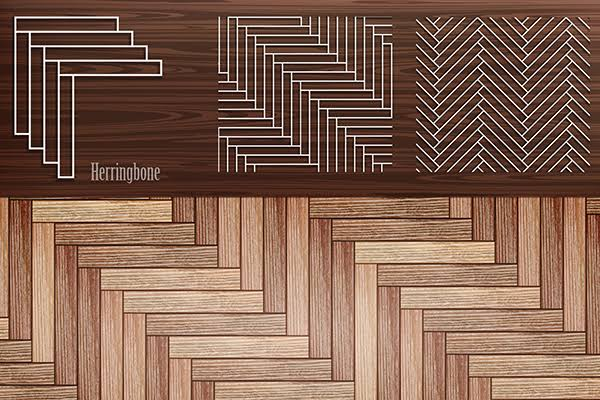 Herringbone laminate floor pattern