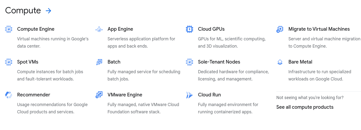 Google Cloud Computing services