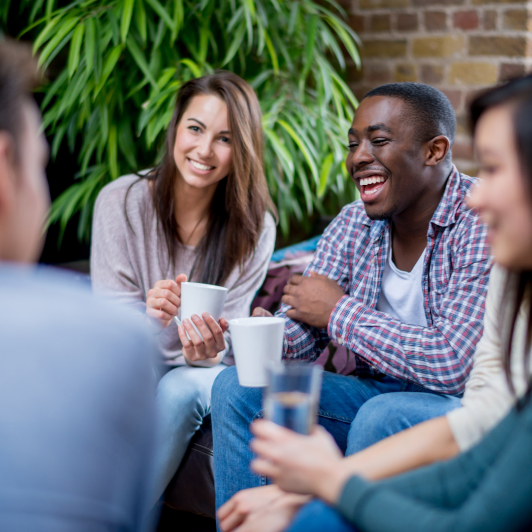 friend group laughing together