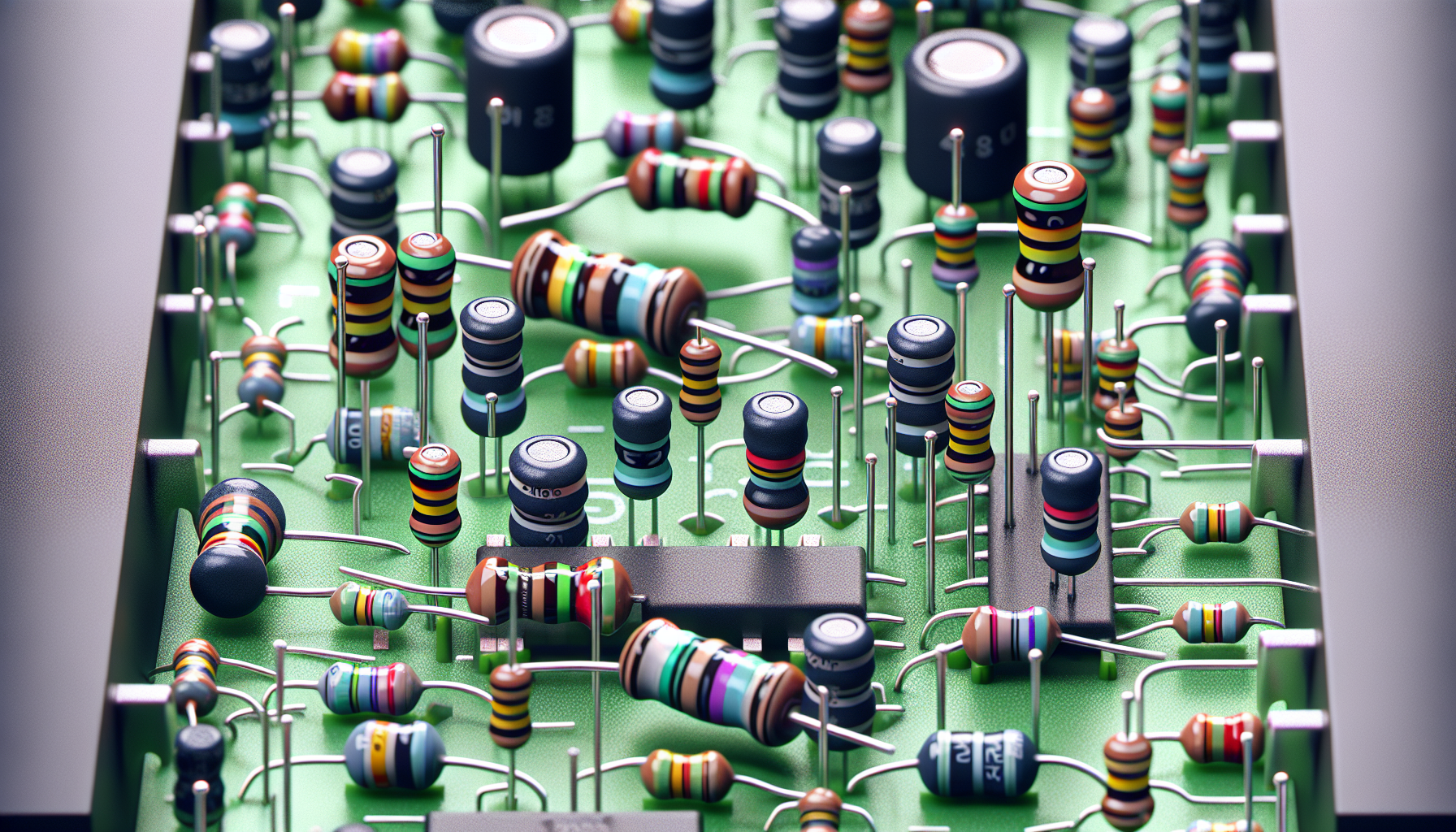 Illustration of electronic circuits with resistors