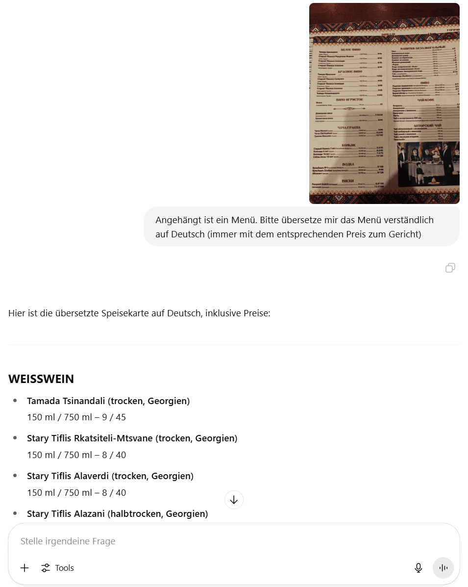 bildanalyse beispiel menue uebersetzen