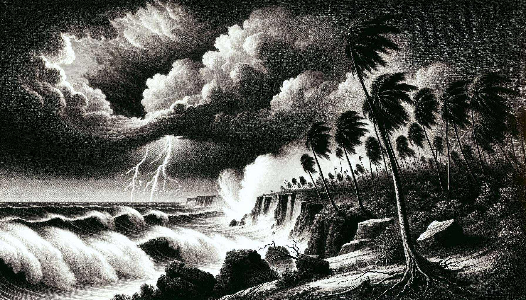 An illustration showcasing the anticipated impact of Hurricane Milton on Florida's Gulf Coast.