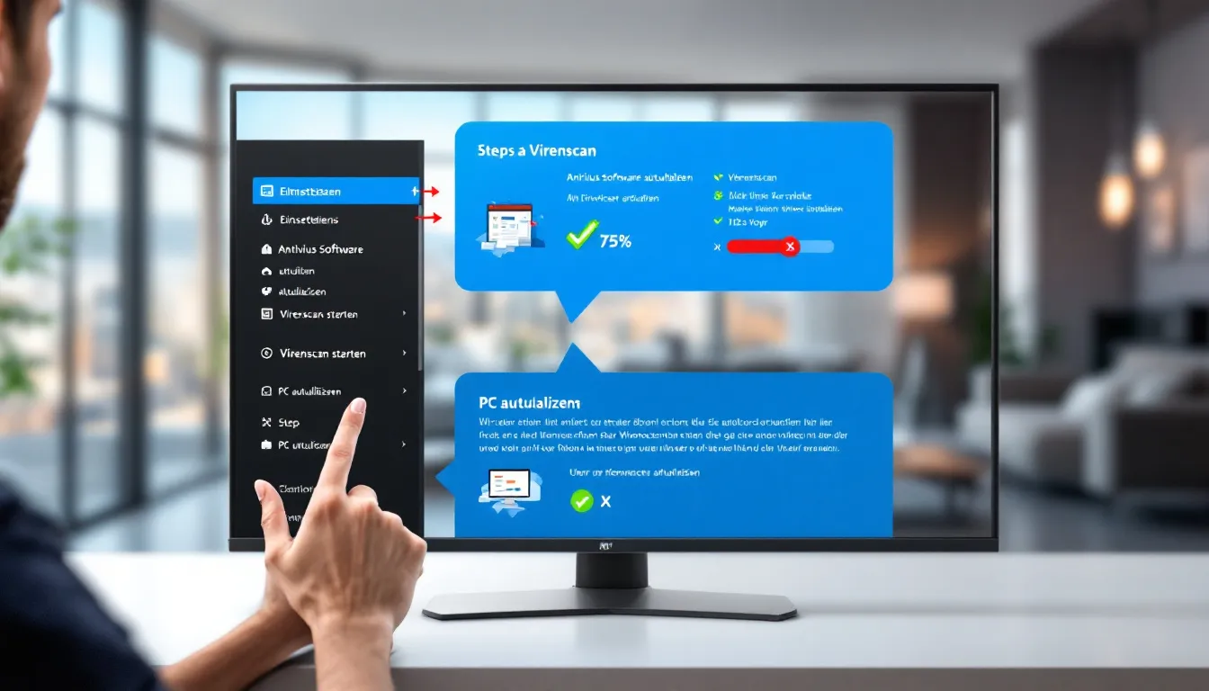 Durchführung eines Virenscans zur Verbesserung der PC-Leistung.