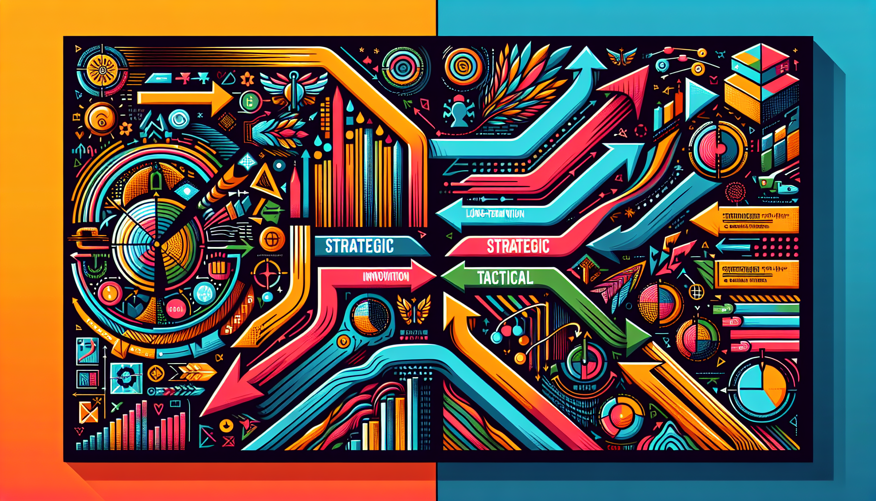 An illustration comparing strategic vs tactical planning.