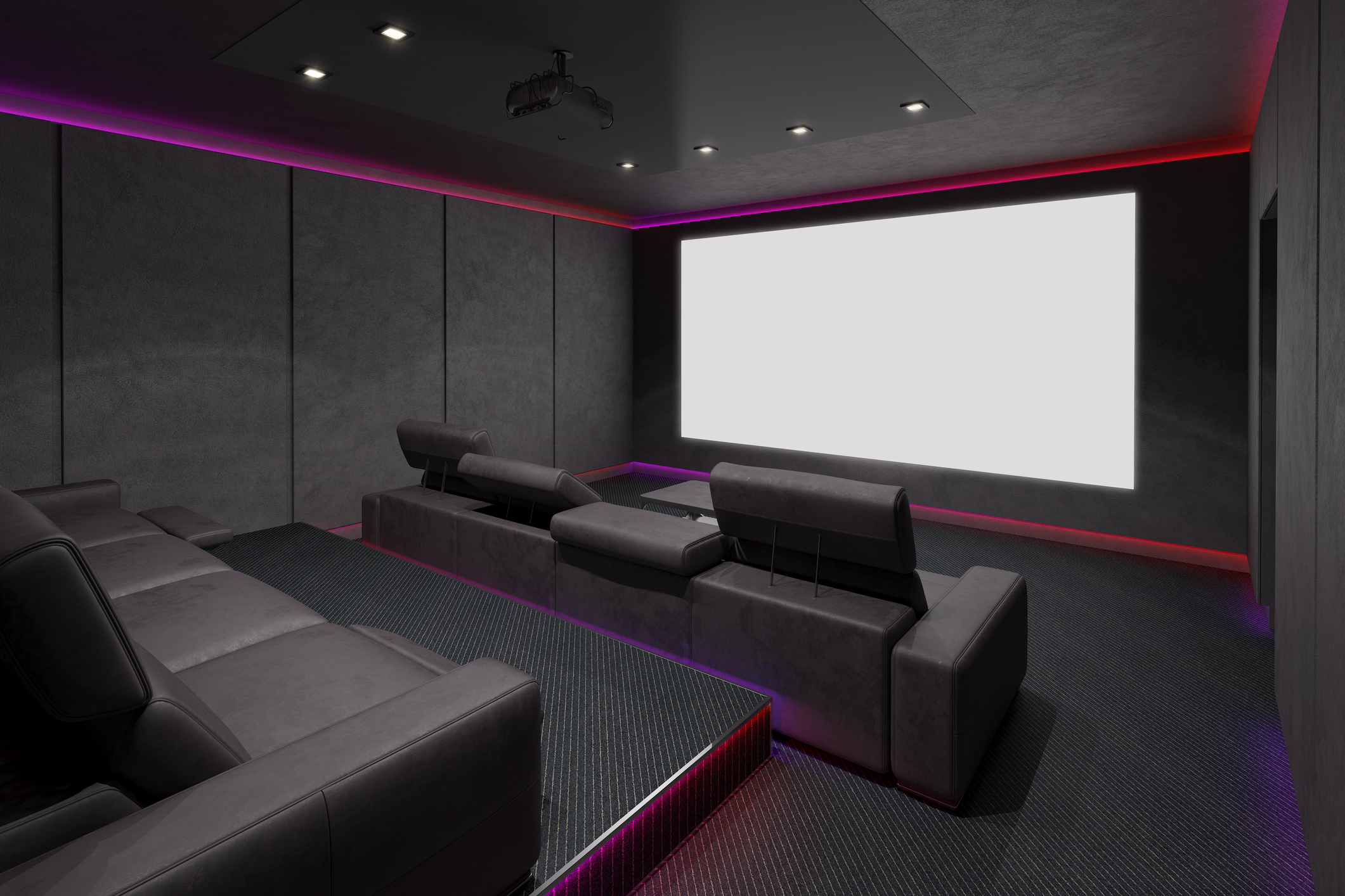 Watch the big game in this theater inspired designed man cave
