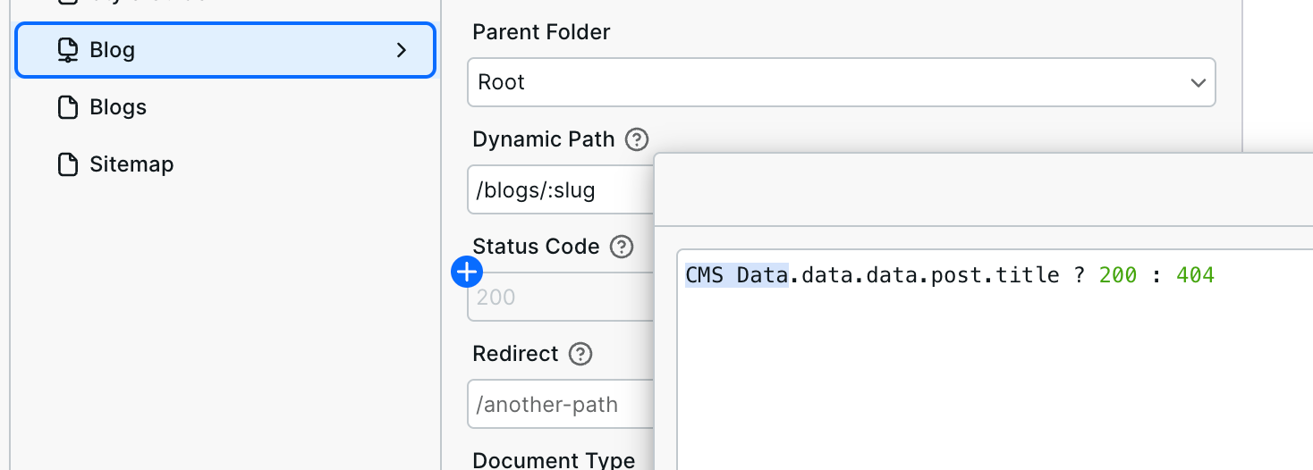 Dynamic status code