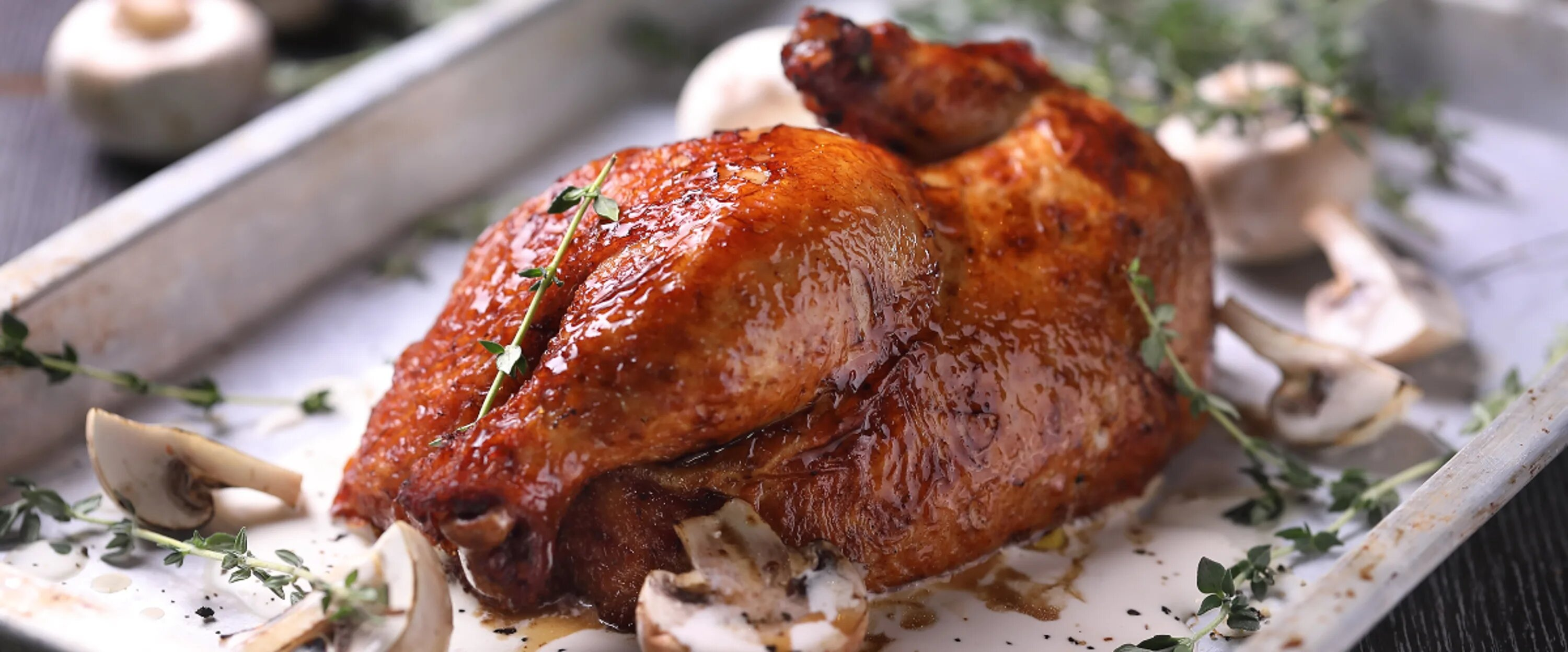 Roast Chicken with Mushroom Chardonnay Sauce – Poulet's signature dish
