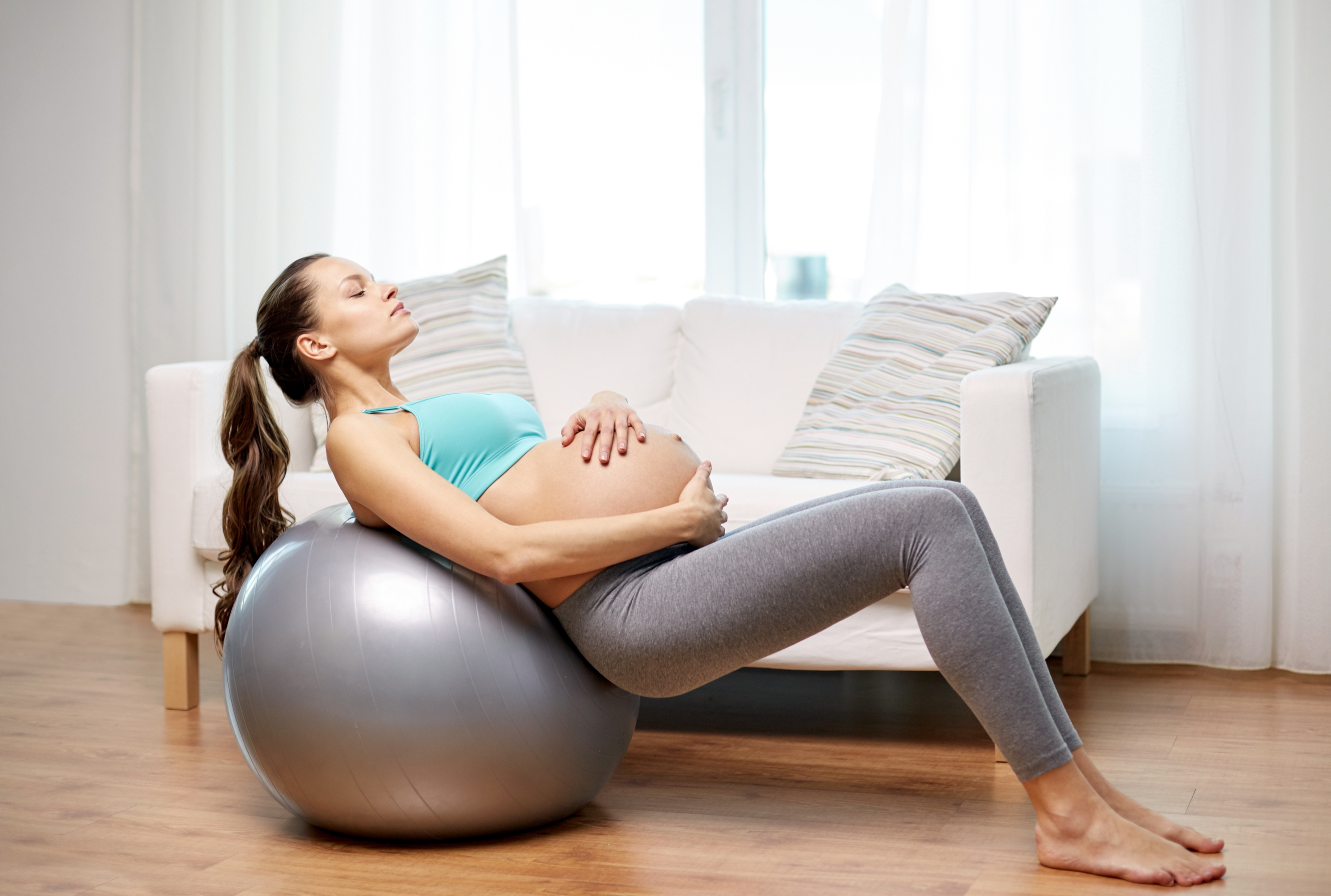 A birthing ball allows you to achieve various body positions.