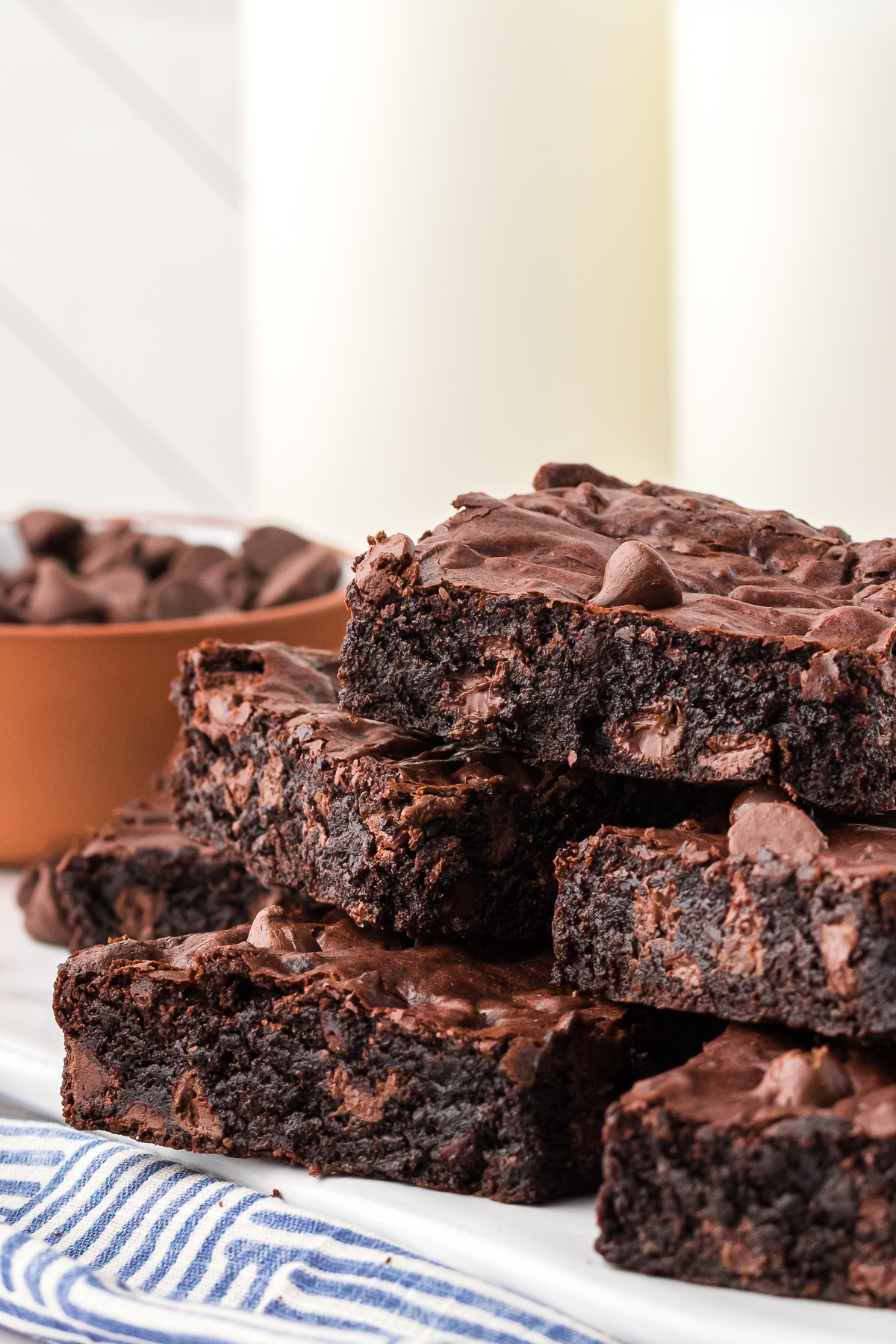 stack of cocoa powder brownies