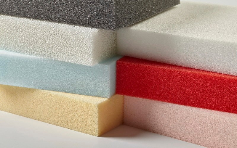 a variety of foam packaging materials displayed together