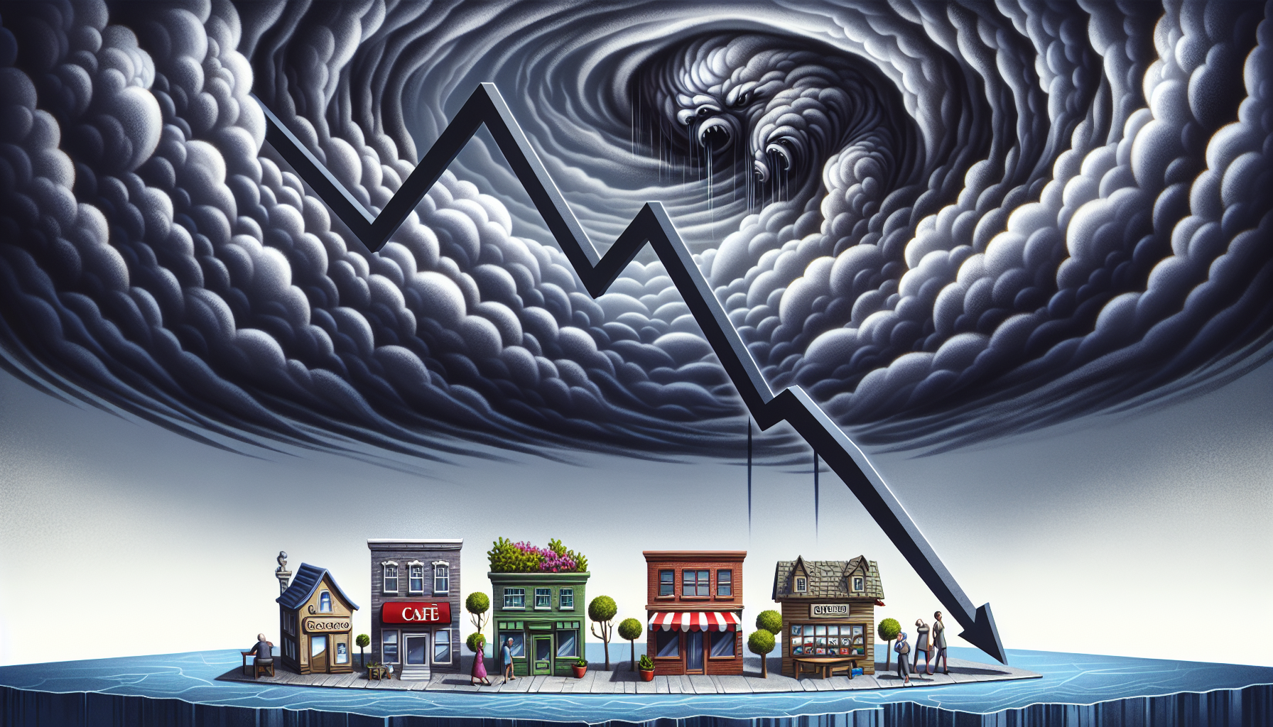 An illustration depicting the concept of economic downturns and their impact on businesses, emphasizing the importance of recession proof strategies.