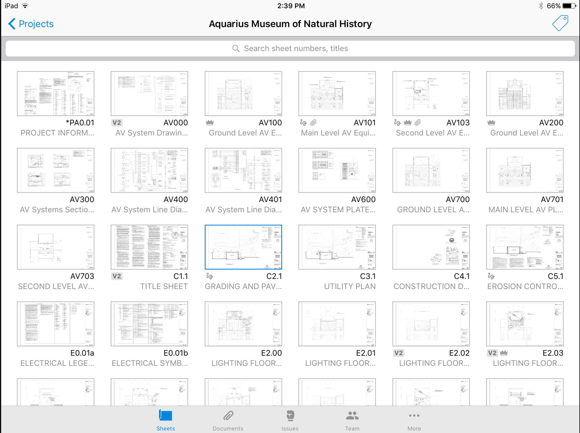 Drawings Depository in the PlanGrid Construction Software