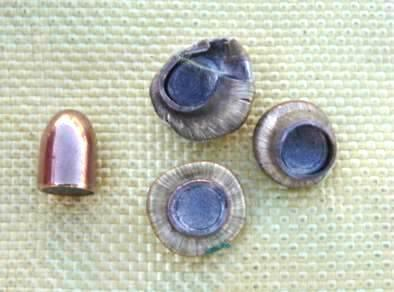 Difference between an intact bullet shot & mushroomed rounds