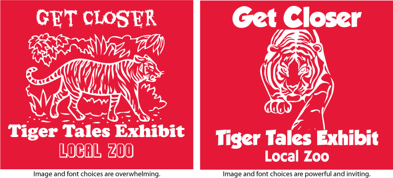 Which tiger shirt design would you want in your online store? The one on the right seems a much better idea.
