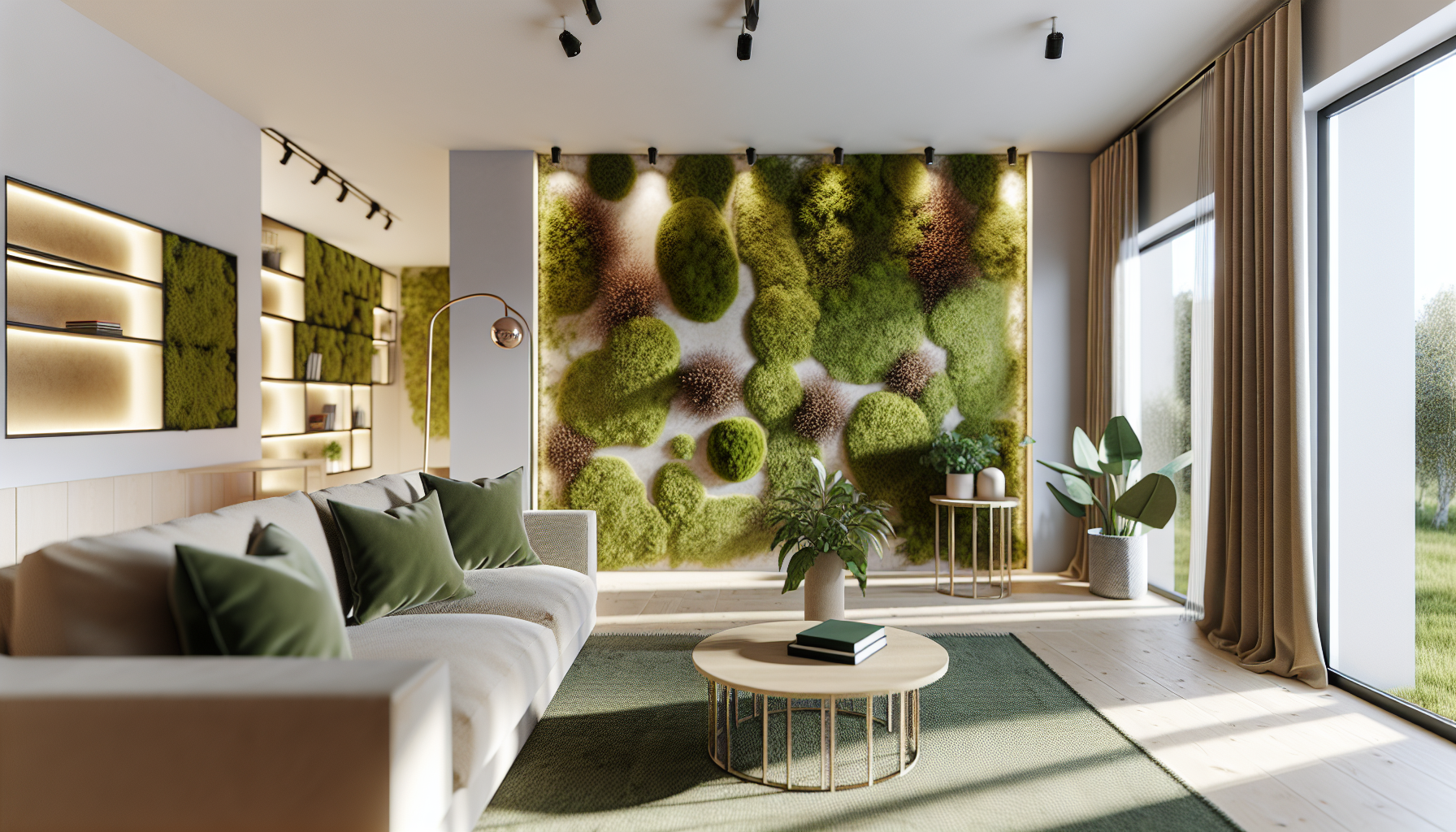 Residential setting adorned with beautiful moss wall art
