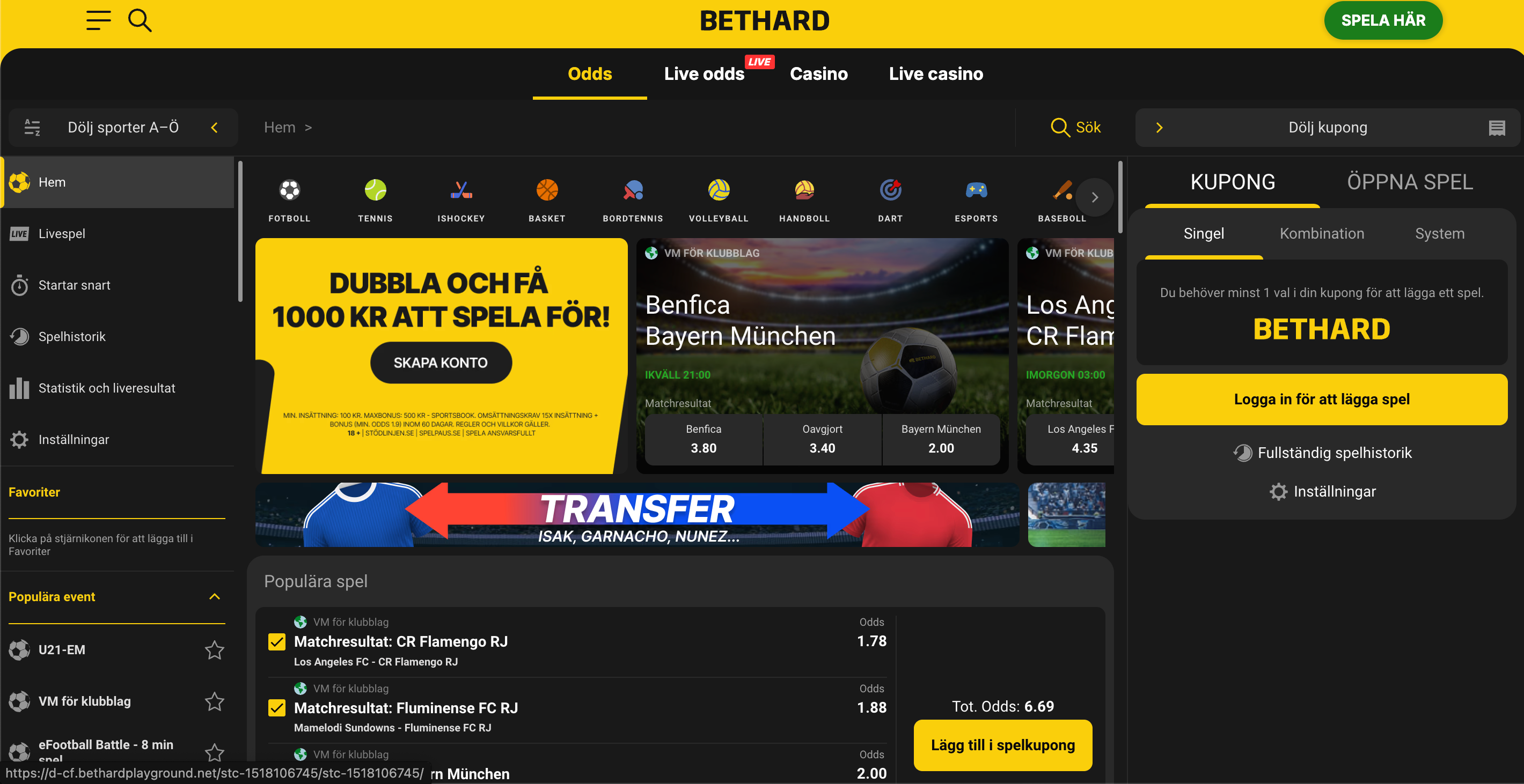 Bethard odds