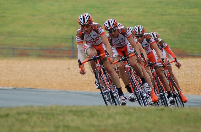 cyclists, race, bicycles