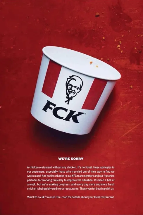 A billboard advert for KFC. 