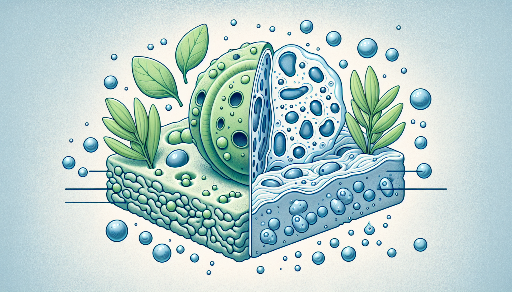 Illustration of osmosis in plant and animal cells