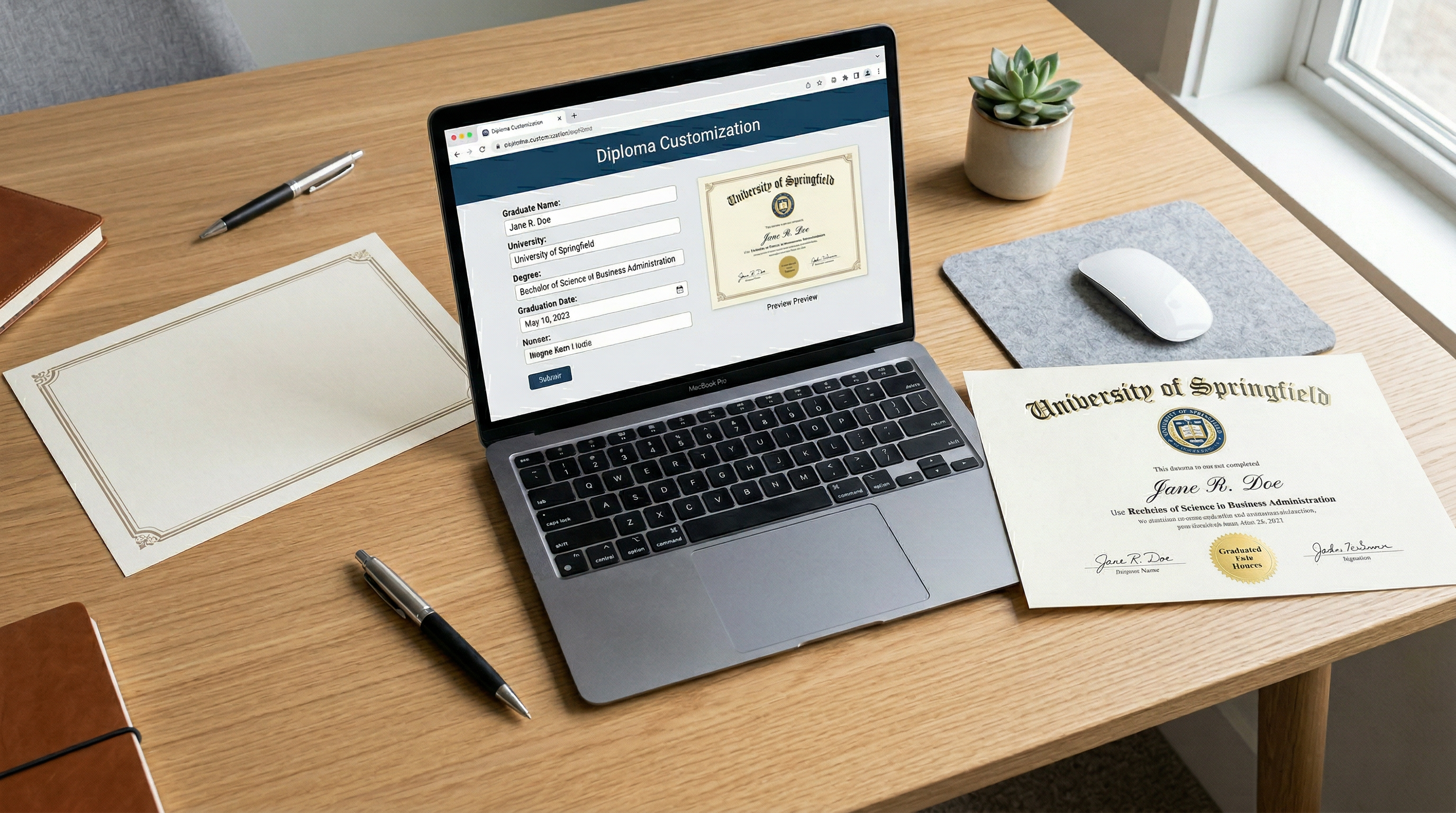 Step-by-step process of customizing and ordering a replica diploma online with Diploma Makers