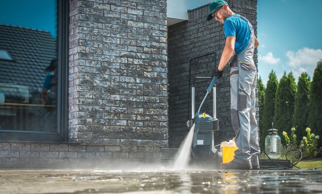 pressure wash a driveway