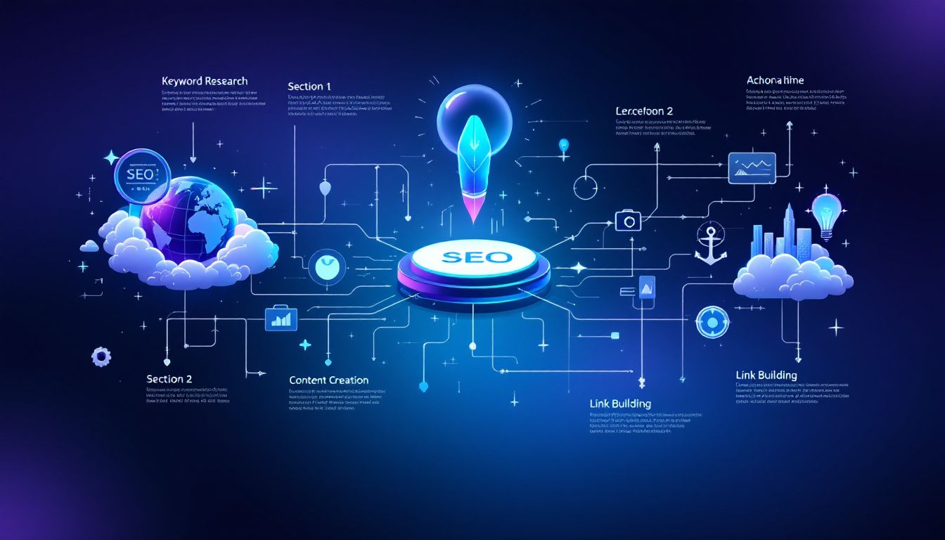 A diagram showcasing methods to boost online visibility through SEO strategies.