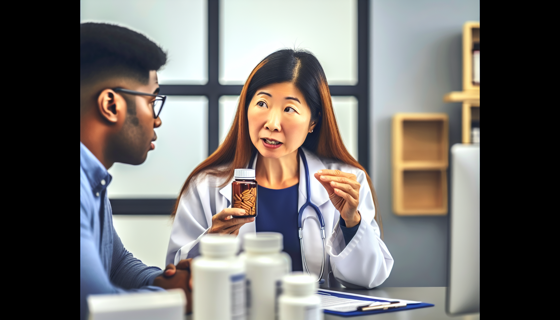 Doctor discussing polyphenol supplements with a patient