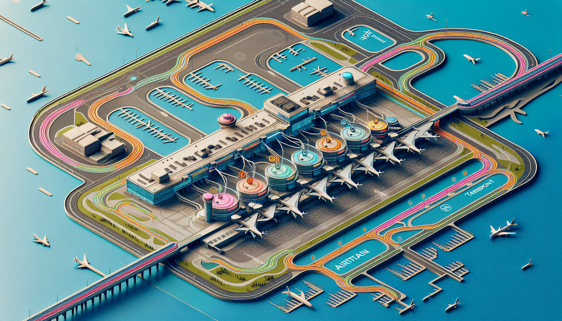 Map of JFK Airport showing terminal locations