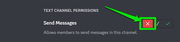 Disabling the send messages permission on Discord