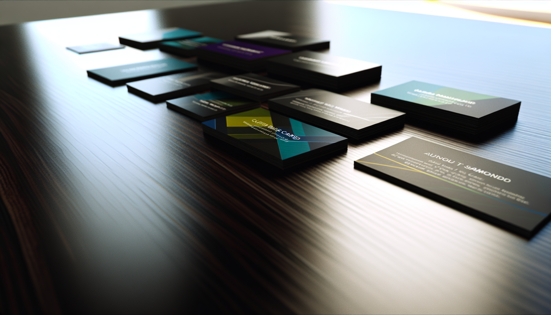 Custom business cards with vibrant colors and modern design