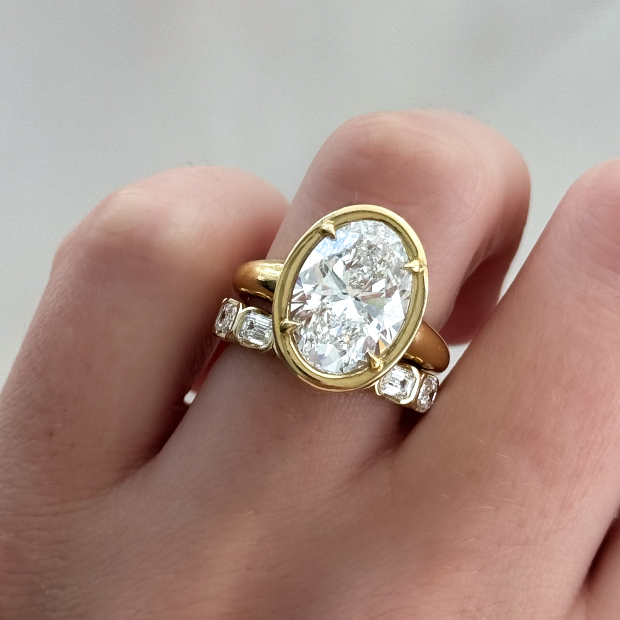 Club Ring Solitaire Engagement Ring With an Oval Cut Diamond