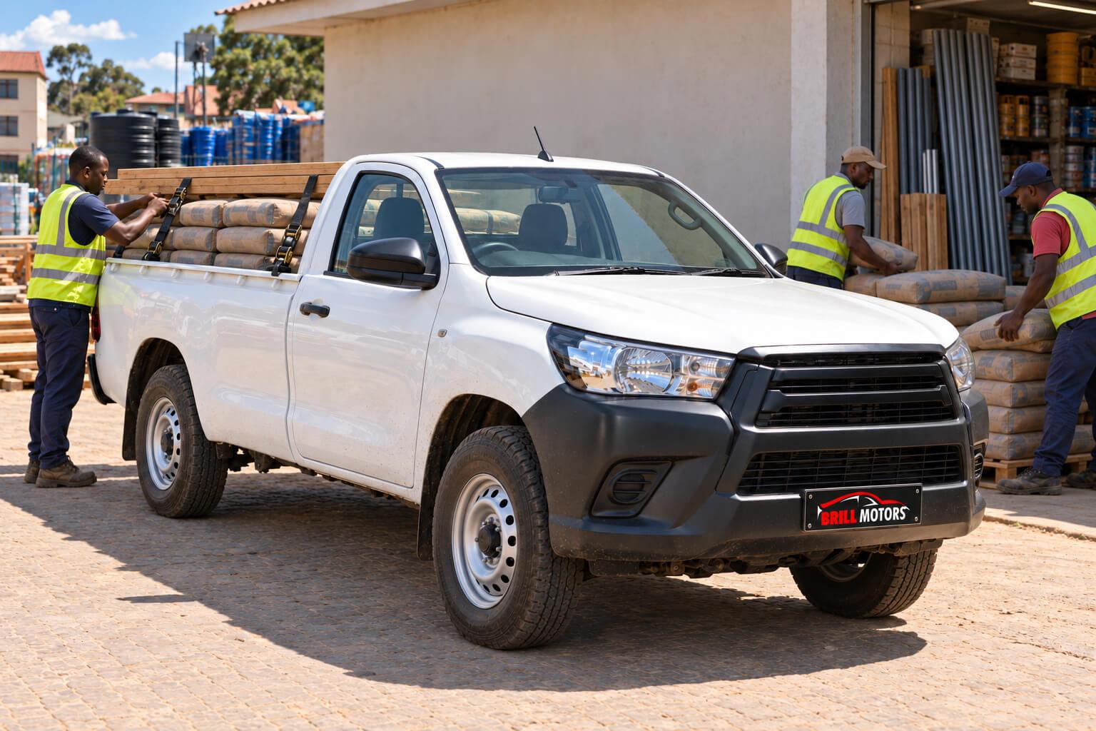 Toyota Hilux double cab on a murram road in rural Kenya