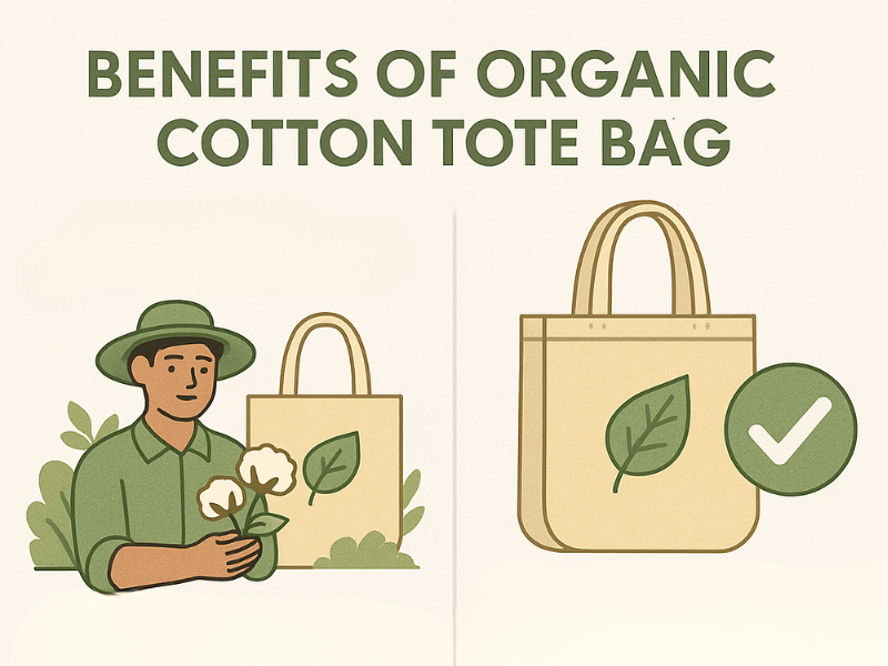 An Illustration of the benefits of an organic cotton tote bag